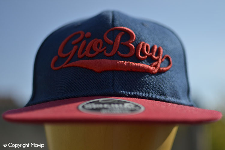 Les casquettes publicitaires réalisées pour Gio Boy Paris et présentées par Goodie Boy