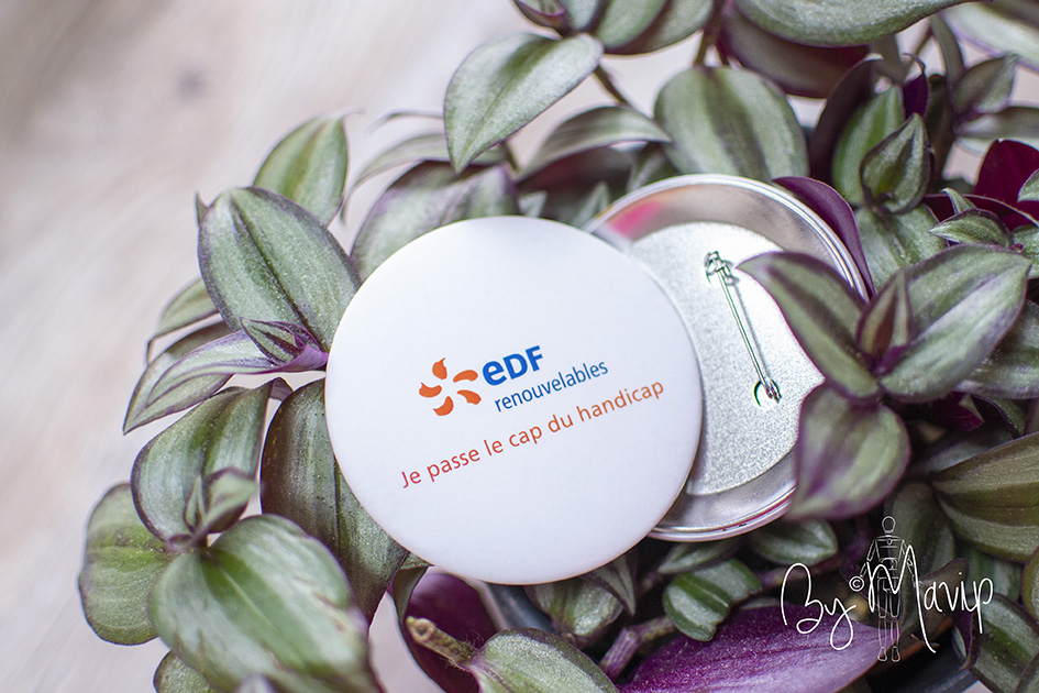 Badges réalisés pour EDF par Mavip