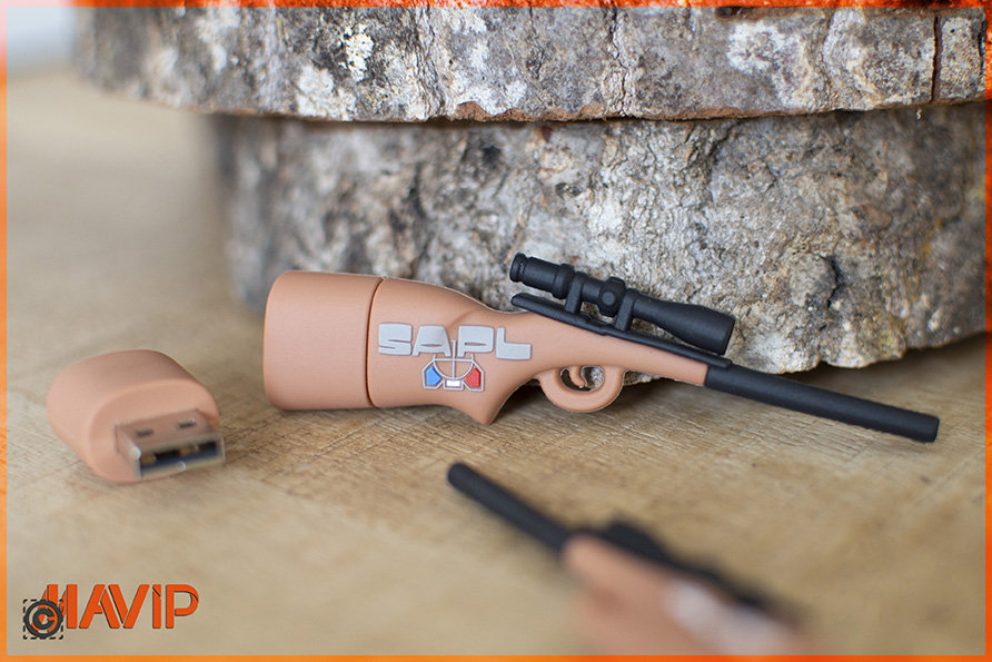 Clé USB en fome de fusil réalisées pour SAPL par Mavip