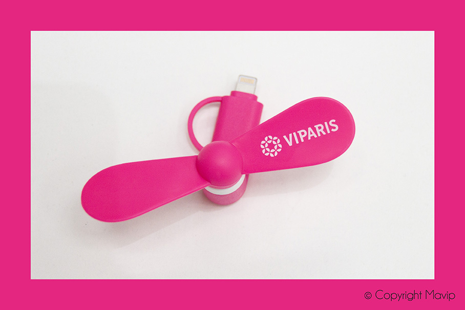Ventillateurs pour smartphone réalisés pour Viparis par Mavip
