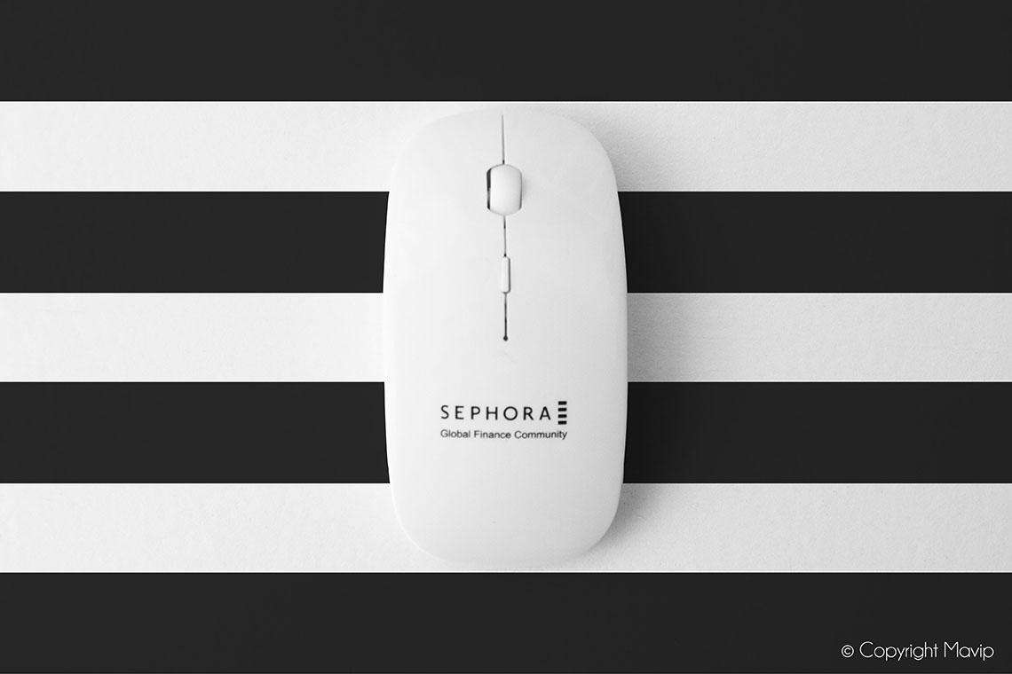 Souris d'ordinateur personnalisée avec logo de Sephora par Mavip
