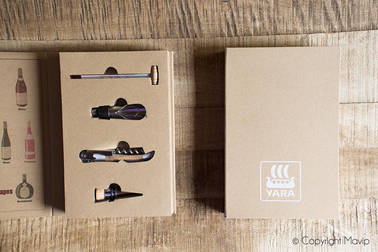 Sets de vin personnalisables avec logo réalisés pour YARA par Mavip