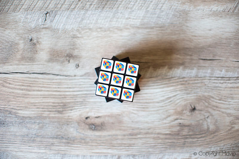 Rubik's cubes personnalisés avec logo d'entreprise réalisés pour Total par Mavip