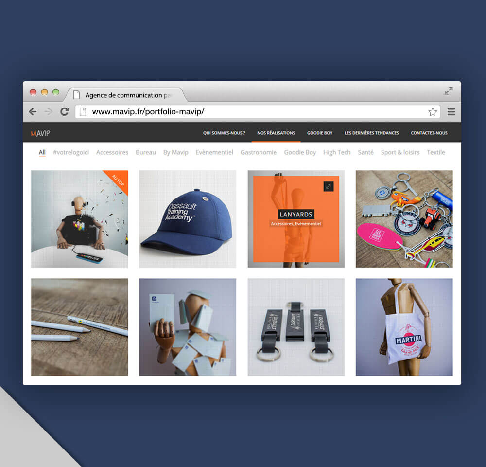 Portfolio du nouveau site internet de Mavip