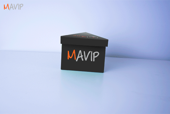 Accessoire de bureau en forme de Triangle dépliant avec votre logo ici en full impression par Mavip
