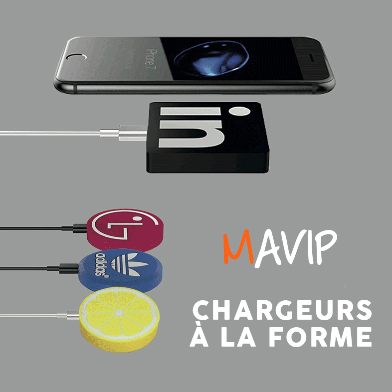 Chargeur à induction personnalisable à la forme de votre logo by Mavip