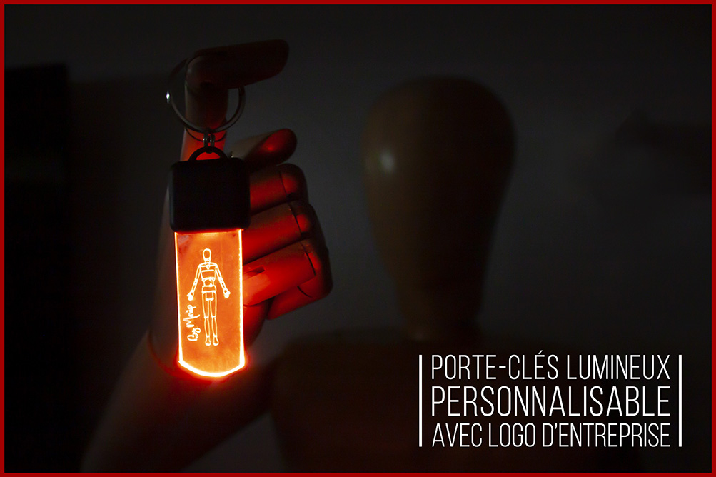 Porte-clés lumineux personnalisable avec logo d'entreprise