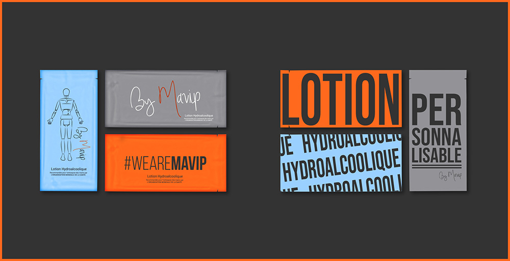 Sachet de lotion hydroalcoolique personnalisable avec logo d'entreprise