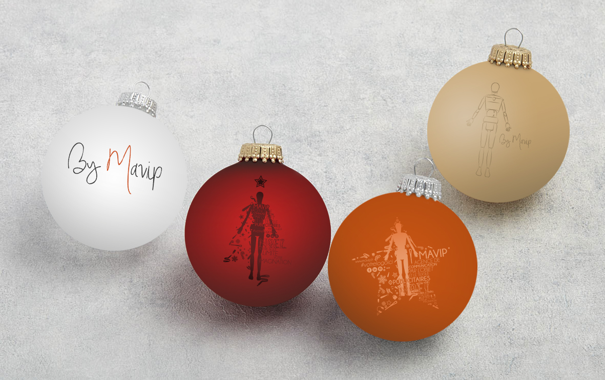 Boules de Noël personnalisables avec logo d'entreprise