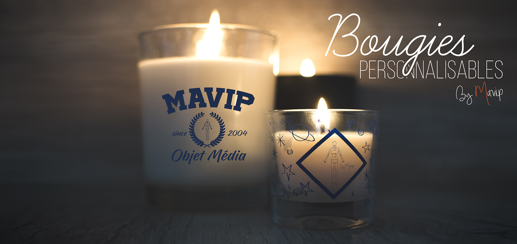 Bougies personnalisables avec logo d'entreprise by Mavip