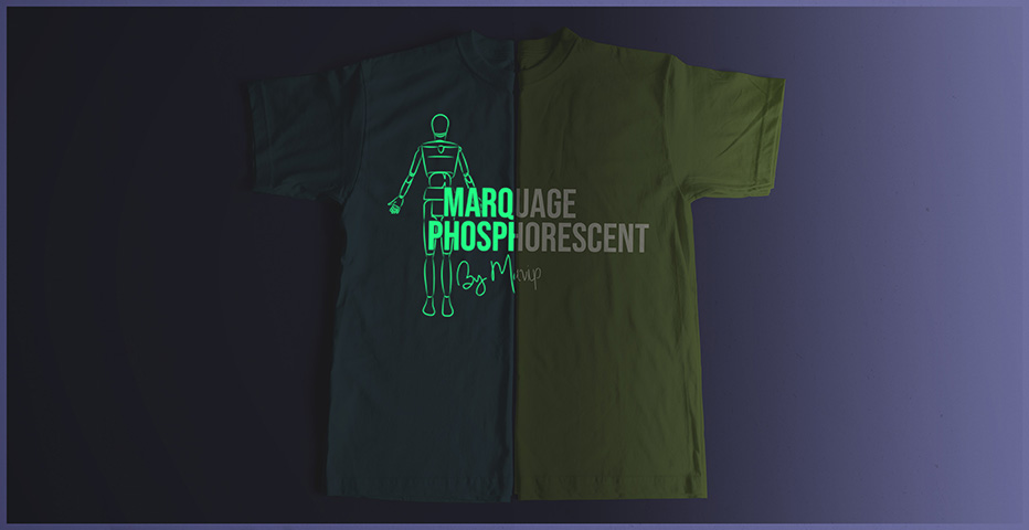 Tshirt avec marque phosphorescent de votre logo d'entreprise