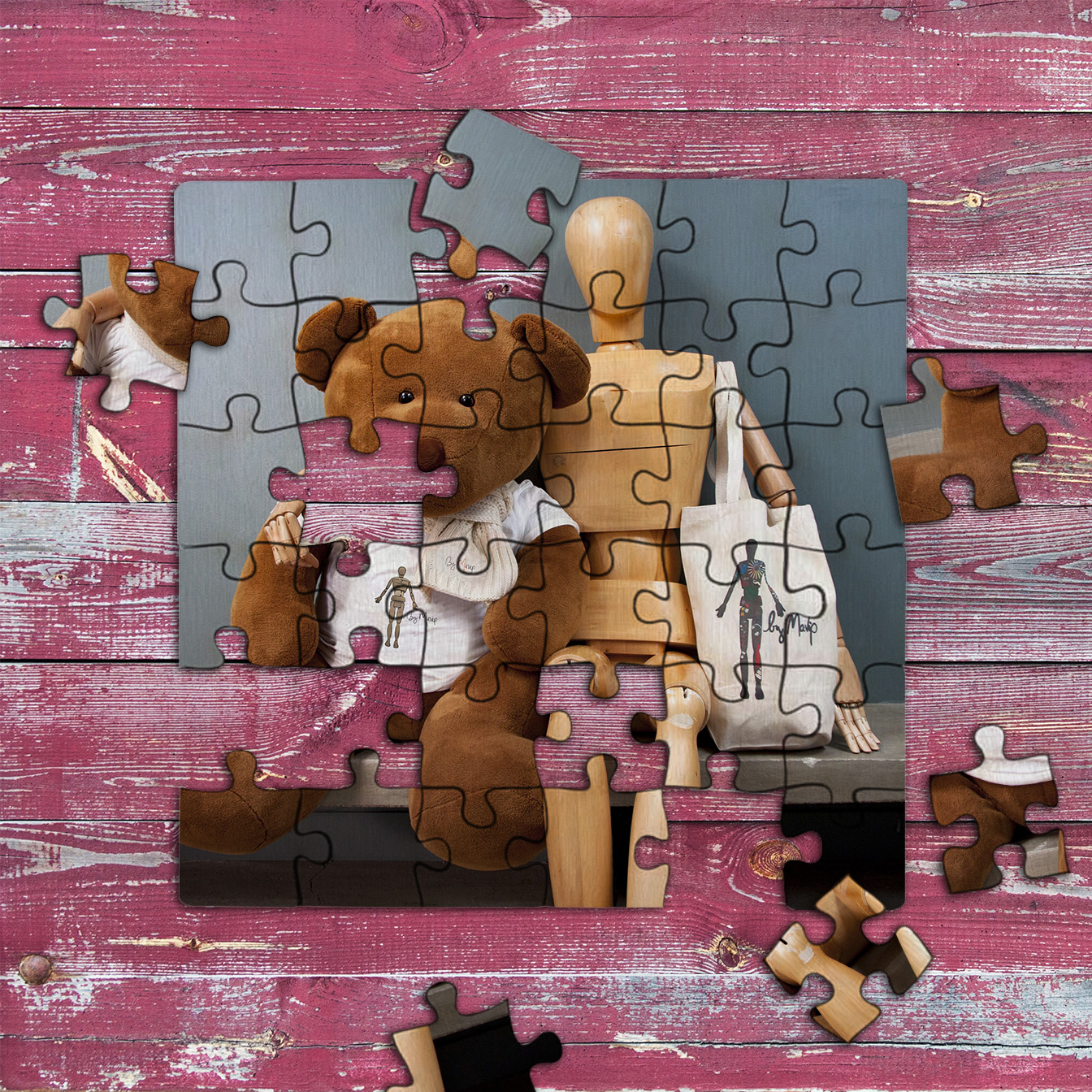 Puzzle en bois made in France personnalisable avec logo et visuel d'entreprise