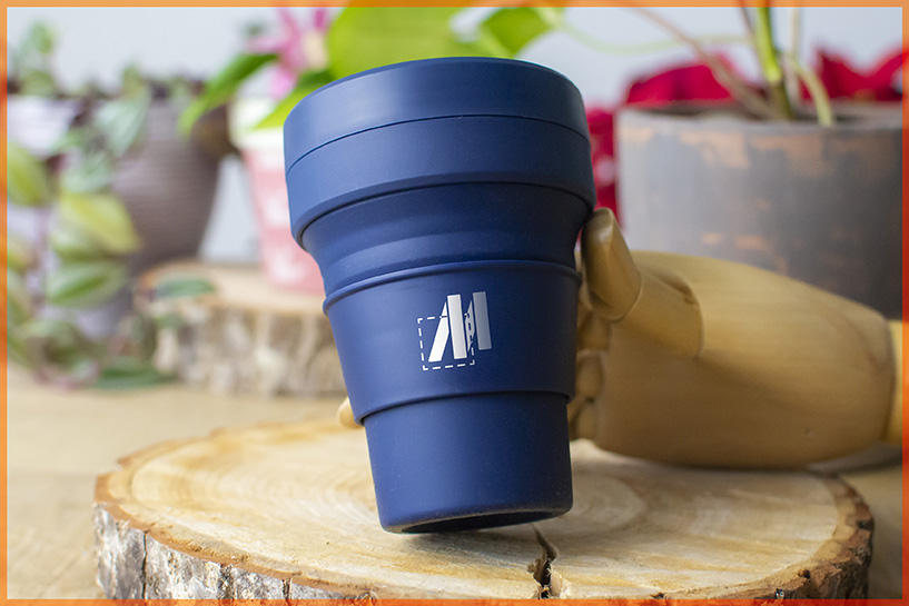 Mug pliable personnalisable avec logo d'entreprise